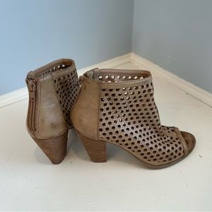 Tan Cage Block Heels